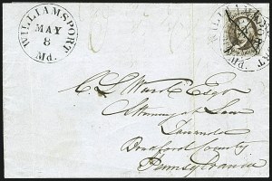 Sale 1109, Lot 343, 5c 1847 Issue, On-Cover (Scott 1)