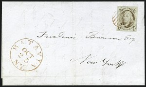 Sale 1109, Lot 346, 5c 1847 Issue, On-Cover (Scott 1)