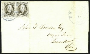 Sale 1109, Lot 358, 5c 1847 Issue, On-Cover, Cont. (Scott 1)