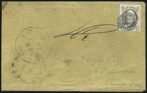 Sale 1109, Lot 361, 5c 1847 Issue, On-Cover, Cont. (Scott 1)