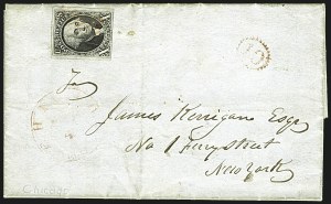 Sale 1109, Lot 372, 10c 1847 Issue, On-Cover (Scott 2)