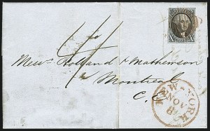 Sale 1109, Lot 374, 10c 1847 Issue, On-Cover (Scott 2)