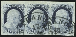 Sale 1109, Lot 395, 1c 1851-56 Issue, Off-Cover, Plate One Late (Scott 9)