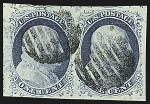 Sale 1109, Lot 399, 1c 1851-56 Issue, Off-Cover, Plate One Late (Scott 9)