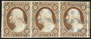 Sale 1109, Lot 417, 3c 1851-56 Issue, Off-Cover (Scott 10-11A)