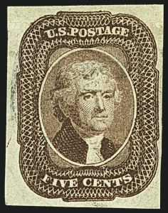 Sale 1109, Lot 421, 5c-10c 1851-56 Issue, Off-Cover (Scott 12-16), 5c Red Brown (12) Sale 1109, Lot 421, 5c-10c 1851-56 Issue, Off-Cover (Scott 12-16)