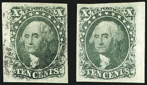 Sale 1109, Lot 427, 5c-10c 1851-56 Issue, Off-Cover (Scott 12-16)