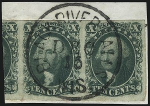 Sale 1109, Lot 429, 5c-10c 1851-56 Issue, Off-Cover (Scott 12-16)