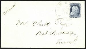 Sale 1109, Lot 442, 1c 1851-56 Issue, On-Cover (Scott 7-9)