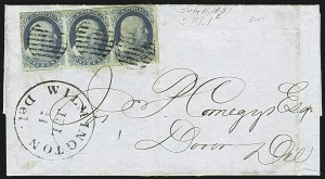 Sale 1109, Lot 445, 1c 1851-56 Issue, On-Cover (Scott 7-9)