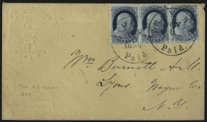 Sale 1109, Lot 446, 1c 1851-56 Issue, On-Cover (Scott 7-9)