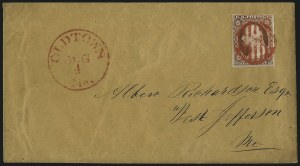 Sale 1109, Lot 452, 3c 1851-56 Issue, On-Cover (Scott 10-11A)