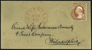 Sale 1109, Lot 455, 3c 1851-56 Issue, On-Cover (Scott 10-11A)