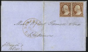 Sale 1109, Lot 456, 3c 1851-56 Issue, On-Cover (Scott 10-11A)