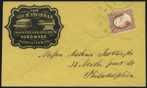 Sale 1109, Lot 457, 3c 1851-56 Issue, On-Cover (Scott 10-11A)