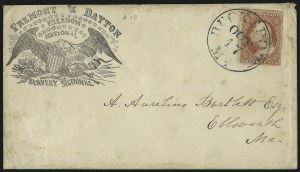 Sale 1109, Lot 461, 3c 1851-56 Issue, On-Cover (Scott 10-11A)