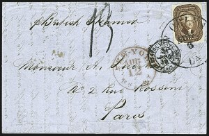 Sale 1109, Lot 468, 5c-12c 1851-56 Issue, On-Cover (Scott 12-17a)