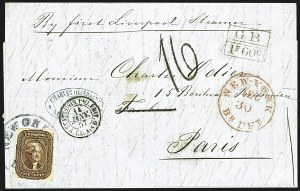 Sale 1109, Lot 469, 5c-12c 1851-56 Issue, On-Cover (Scott 12-17a)