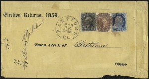Sale 1109, Lot 473, 5c-12c 1851-56 Issue, On-Cover (Scott 12-17a)