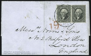Sale 1109, Lot 479, 5c-12c 1851-56 Issue, On-Cover (Scott 12-17a)