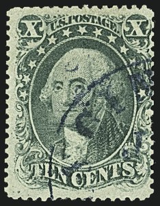 Sale 1109, Lot 499, 10c-30c 1857-60 Issue, Off-Cover (Scott 31-39)