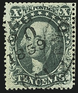 Sale 1109, Lot 503, 10c-30c 1857-60 Issue, Off-Cover (Scott 31-39)