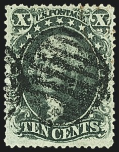 Sale 1109, Lot 504, 10c-30c 1857-60 Issue, Off-Cover (Scott 31-39)