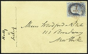 Sale 1109, Lot 514, 1c-3c 1857-60 Issue, On-Cover (Scott 18-26)