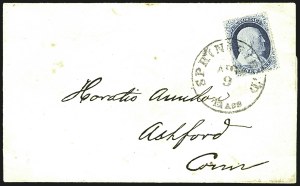 Sale 1109, Lot 516, 1c-3c 1857-60 Issue, On-Cover (Scott 18-26)