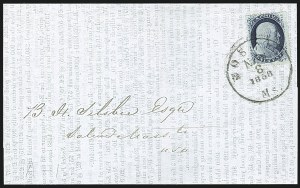 Sale 1109, Lot 517, 1c-3c 1857-60 Issue, On-Cover (Scott 18-26)