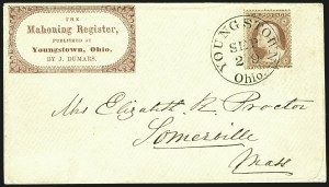 Sale 1109, Lot 522, 1c-3c 1857-60 Issue, On-Cover (Scott 18-26)