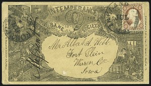 Sale 1109, Lot 524, 1c-3c 1857-60 Issue, On-Cover (Scott 18-26)