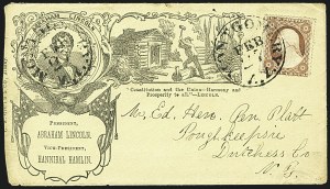 Sale 1109, Lot 525, 1c-3c 1857-60 Issue, On-Cover (Scott 18-26)
