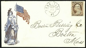 Sale 1109, Lot 527, 1c-3c 1857-60 Issue, On-Cover (Scott 18-26)