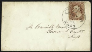 Sale 1109, Lot 529, 1c-3c 1857-60 Issue, On-Cover (Scott 18-26)