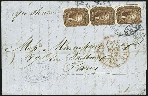 Sale 1109, Lot 533, 5c-30c 1857-60 Issue, On-Cover (Scott 27-38)