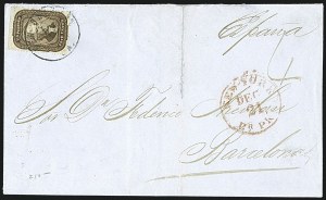 Sale 1109, Lot 535, 5c-30c 1857-60 Issue, On-Cover (Scott 27-38)