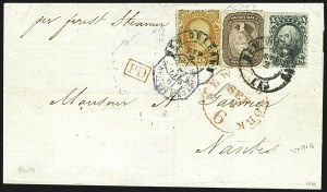 Sale 1109, Lot 554, 5c-30c 1857-60 Issue, On-Cover (Scott 27-38)