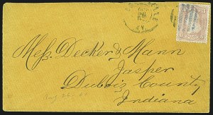 Sale 1109, Lot 612, 1861-66 Issue, On-Cover (Scott 62B-65)