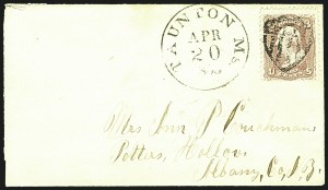 Sale 1109, Lot 619, 1861-66 Issue, On-Cover (Scott 62B-65)