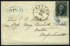 Sale 1109, Lot 627, 1861-66 Issue, On-Cover, Cont. (Scott 68)