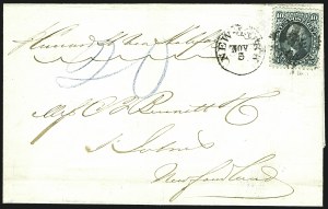 Sale 1109, Lot 632, 1861-66 Issue, On-Cover, Cont. (Scott 68)