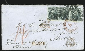 Sale 1109, Lot 636, 1861-66 Issue, On-Cover, Cont. (Scott 68)