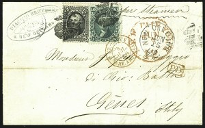 Sale 1109, Lot 639, 1861-66 Issue, On-Cover, Cont. (Scott 68)