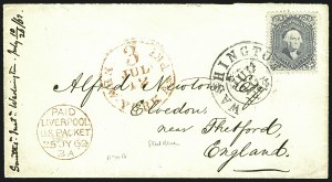 Sale 1109, Lot 641, 1861-66 Issue, On-Cover, Cont. (Scott 70b-78)