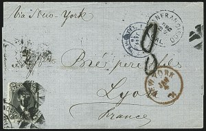 Sale 1109, Lot 649, 1861-66 Issue, On-Cover, Cont. (Scott 70b-78)