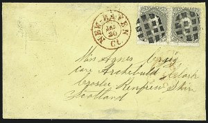 Sale 1109, Lot 652, 1861-66 Issue, On-Cover, Cont. (Scott 70b-78)