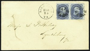 Sale 1109, Lot 662, 1867-68 Grilled Issue, On-Cover, 1875 Re-Issue (Scott 86-96, 107)