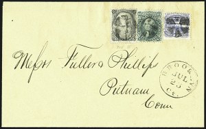 Sale 1109, Lot 666, 1867-68 Grilled Issue, On-Cover, 1875 Re-Issue (Scott 86-96, 107)