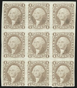 Sale 1110, Lot 1075, First Issue Revenues, Blocks and Record-Size Multiples (Scott R1-R13)